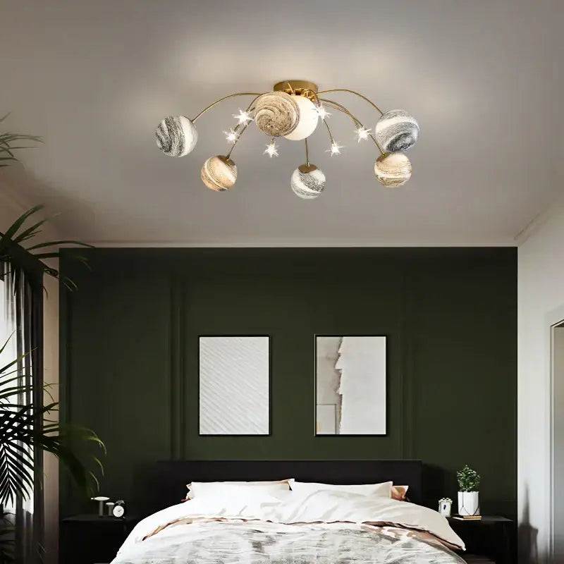Golden Glass Ball Chandelier