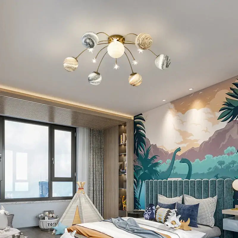 Golden Glass Ball Chandelier