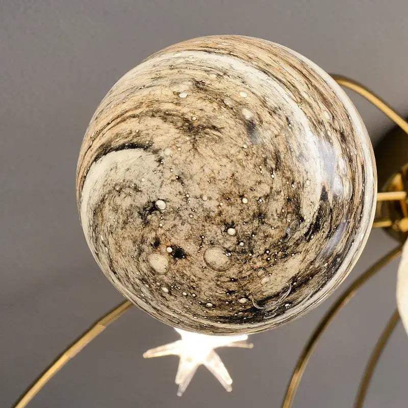 Golden Glass Ball Chandelier