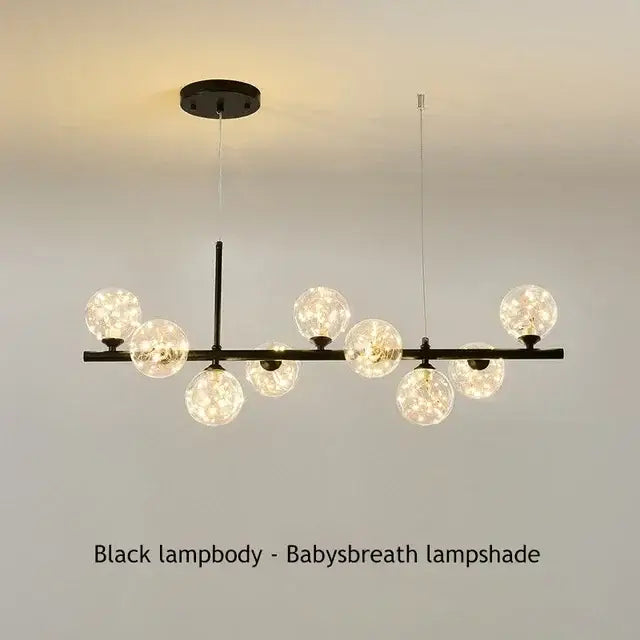 Black Frosted Glass Chandelier