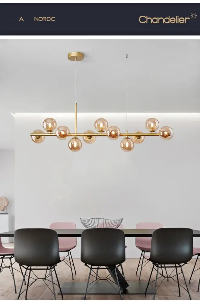 Black Frosted Glass Chandelier