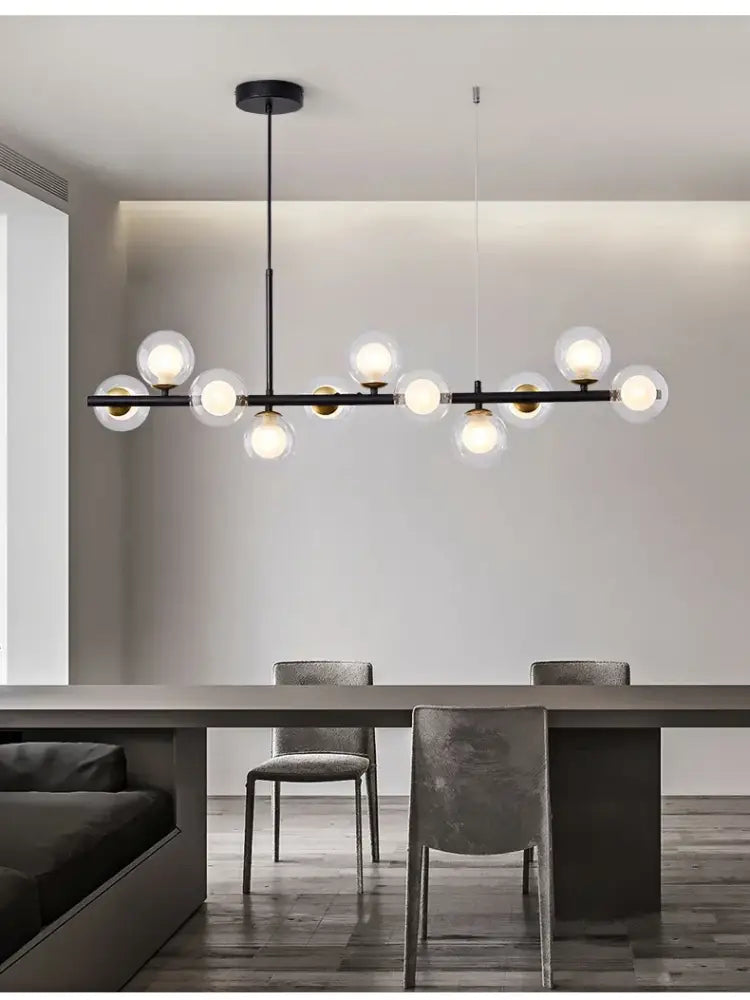 Black Frosted Glass Chandelier
