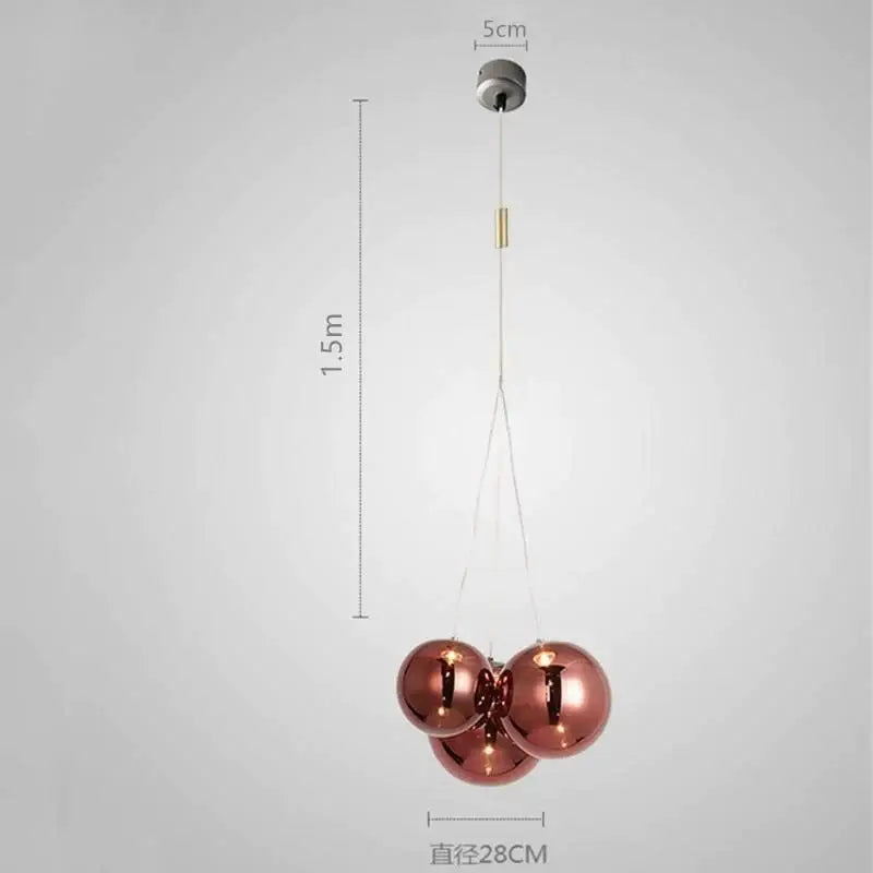 Rose Gold Glass Chandelier