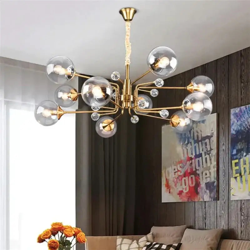 Gold Crystal Bubble Chandelier