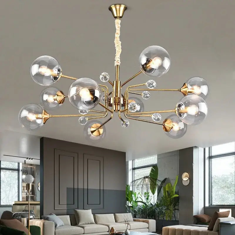 Gold Crystal Bubble Chandelier
