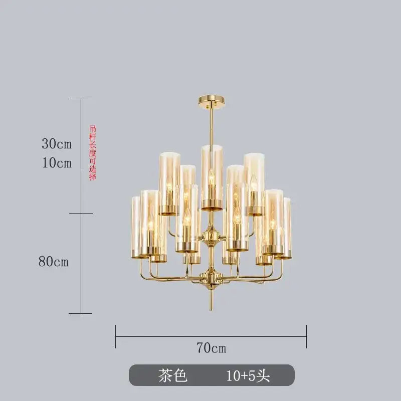 Blue Gold Luxury Chandelier