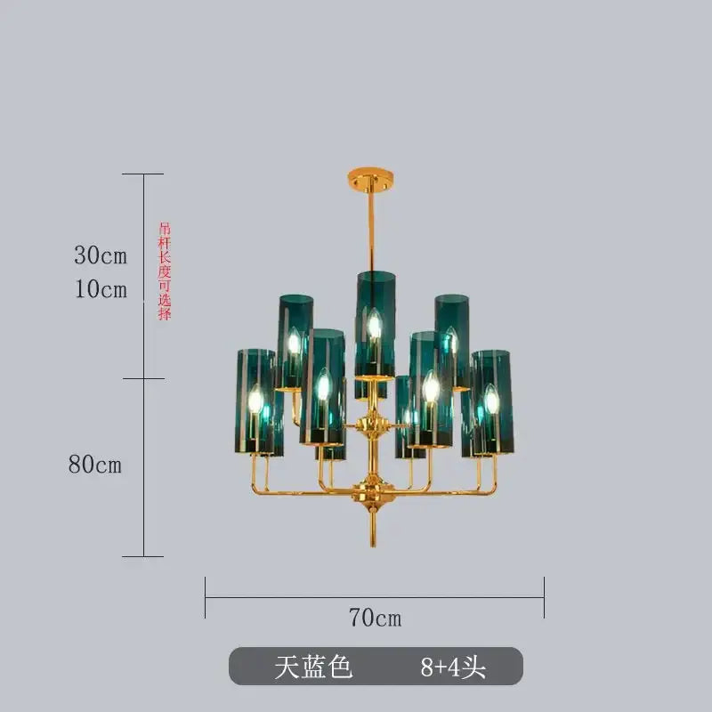Blue Gold Luxury Chandelier