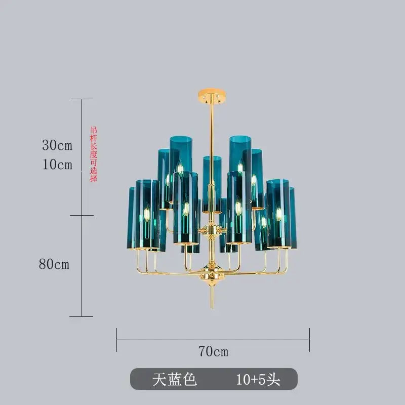 Blue Gold Luxury Chandelier