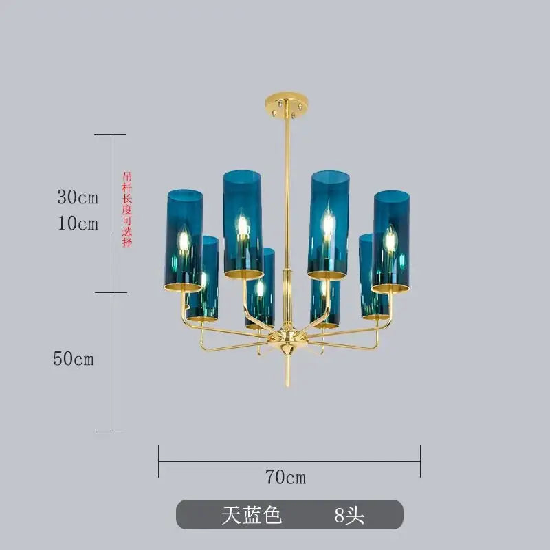 Blue Gold Luxury Chandelier