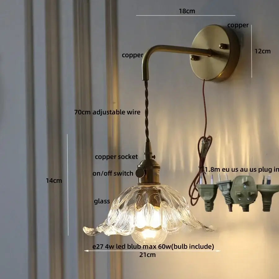 Brass Flower Wall Sconce