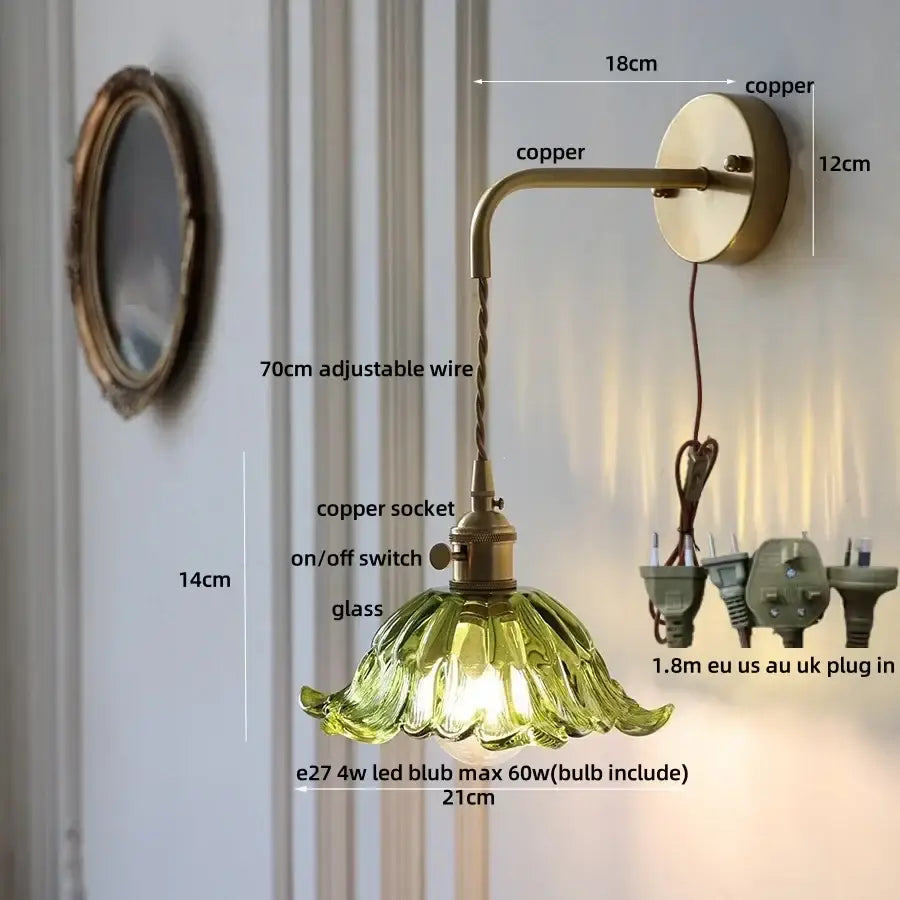 Brass Flower Wall Sconce