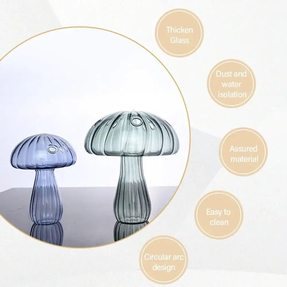 Colorful Mushroom Glass Vase