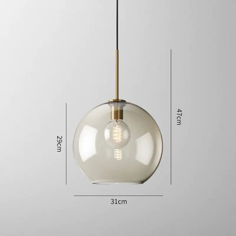 Brass Glass Pendant Light
