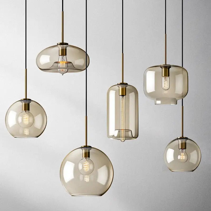 Brass Glass Pendant Light