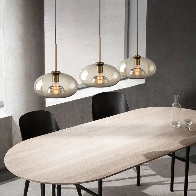 Brass Glass Pendant Light