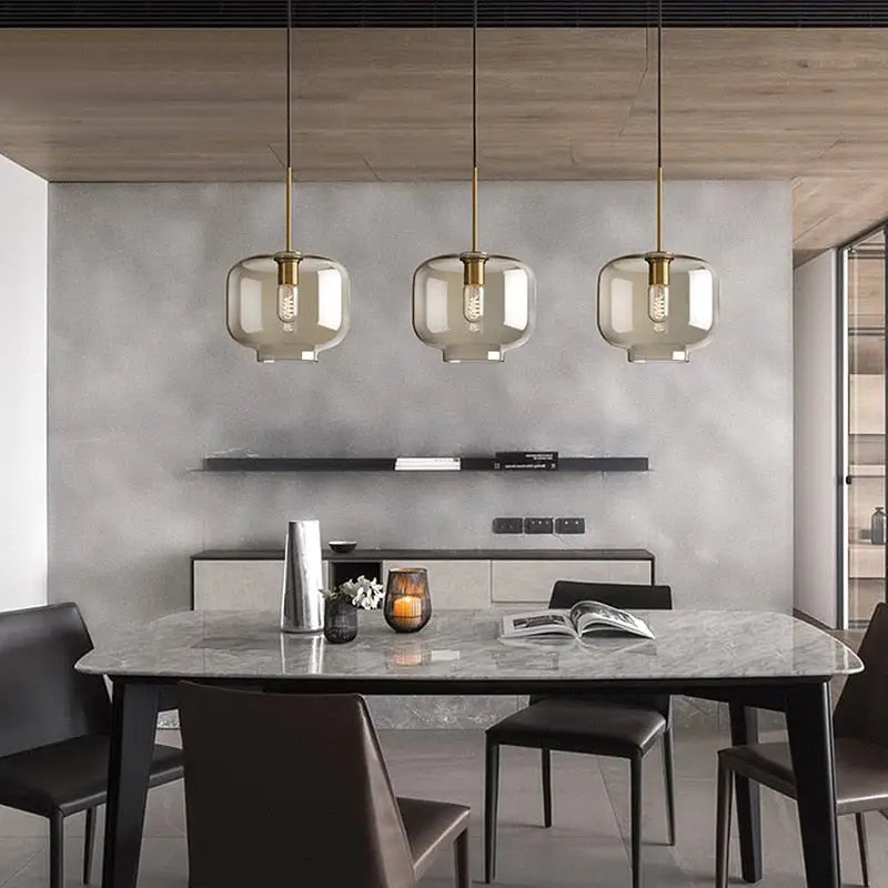 Brass Glass Pendant Light