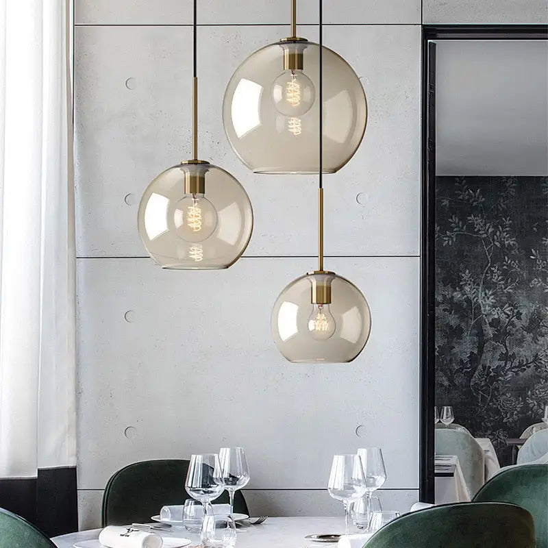 Brass Glass Pendant Light