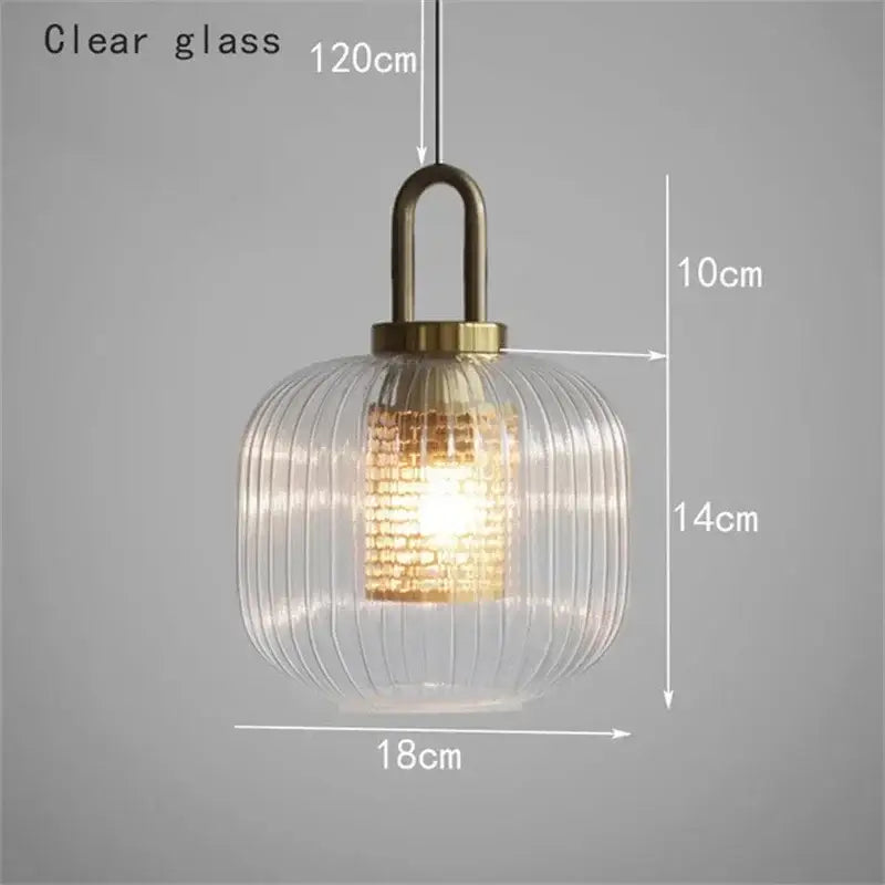 Brass Stripe Pendant Light