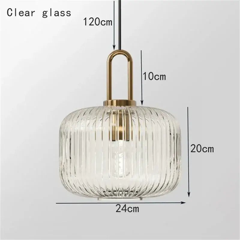 Brass Stripe Pendant Light