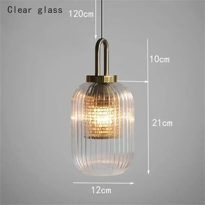 Brass Stripe Pendant Light