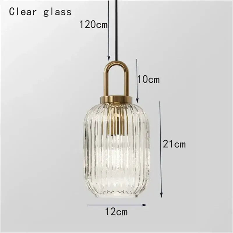 Brass Stripe Pendant Light