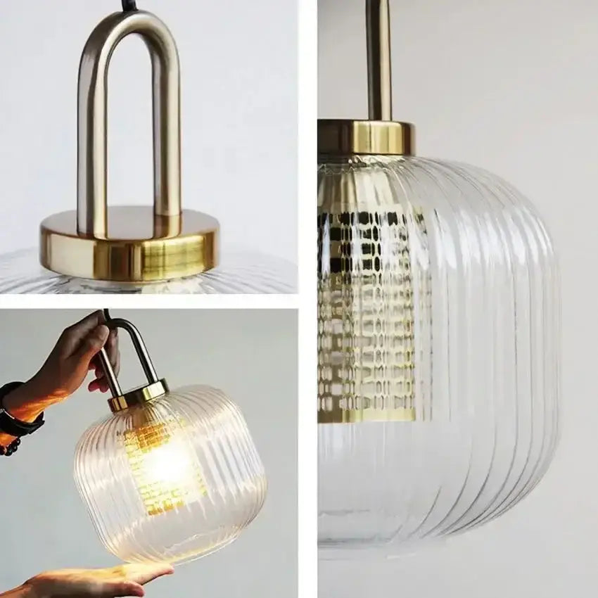 Brass Stripe Pendant Light