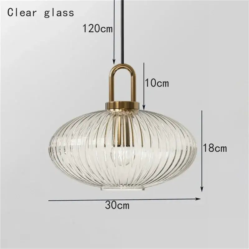 Brass Stripe Pendant Light