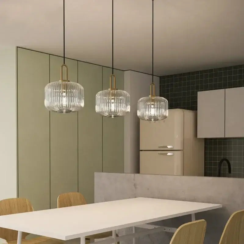 Brass Stripe Pendant Light