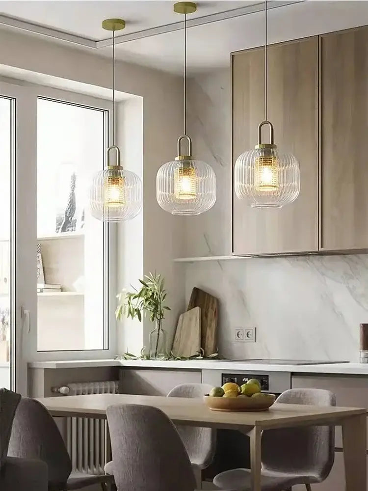 Brass Stripe Pendant Light