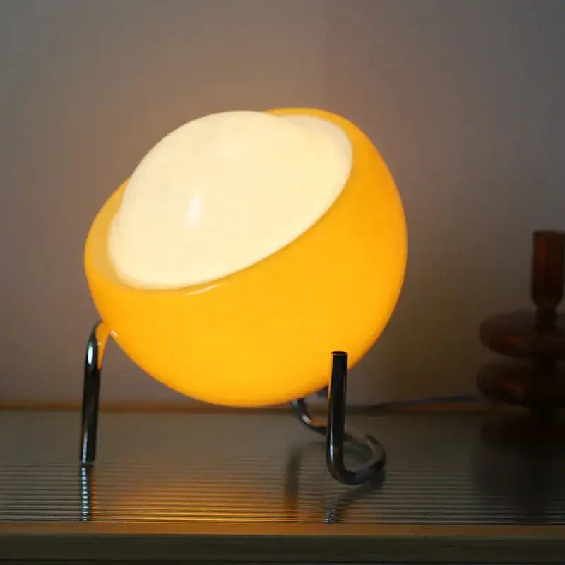 Chrome Orange Table Lamp