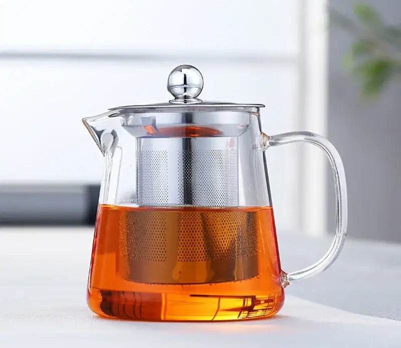 Green Silver Glass Teapot