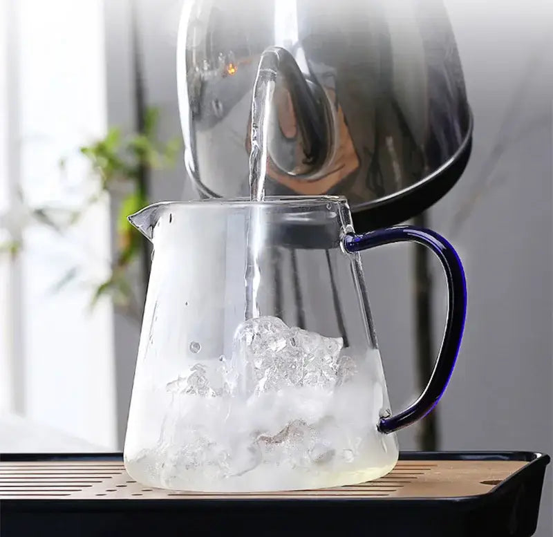 Green Silver Glass Teapot