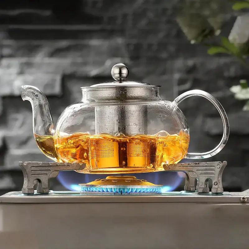 Glass Flower Tea Set