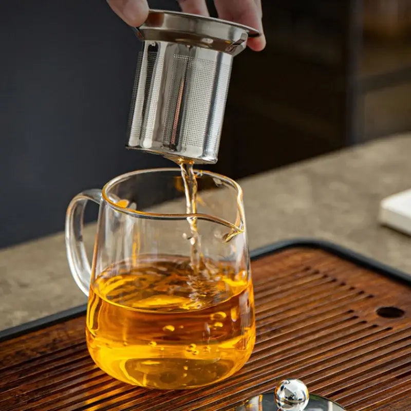 Glass Silver Handle Teapot