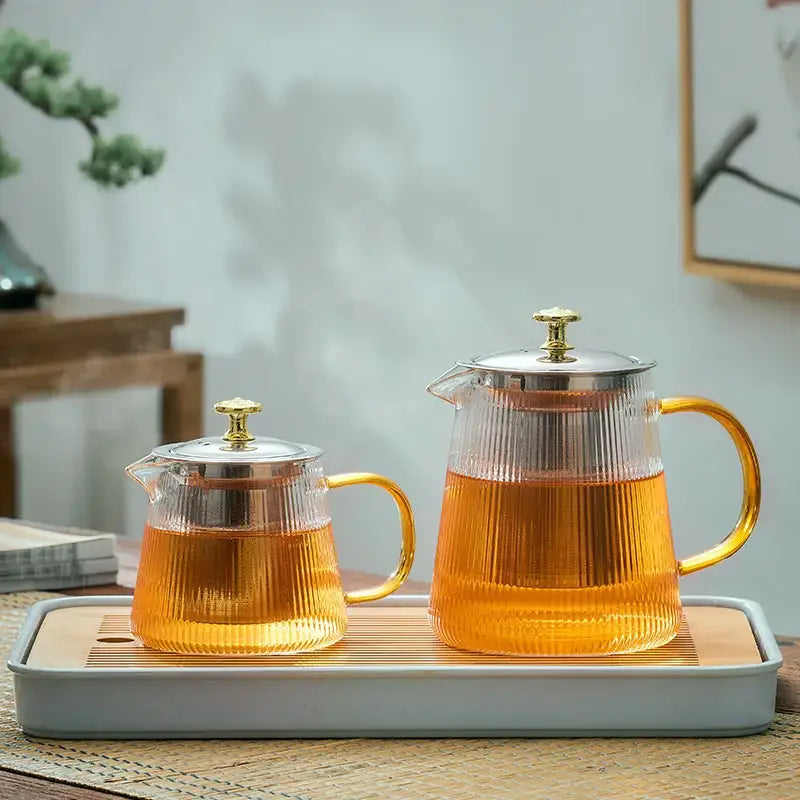 Glass Gold Knob Teapot
