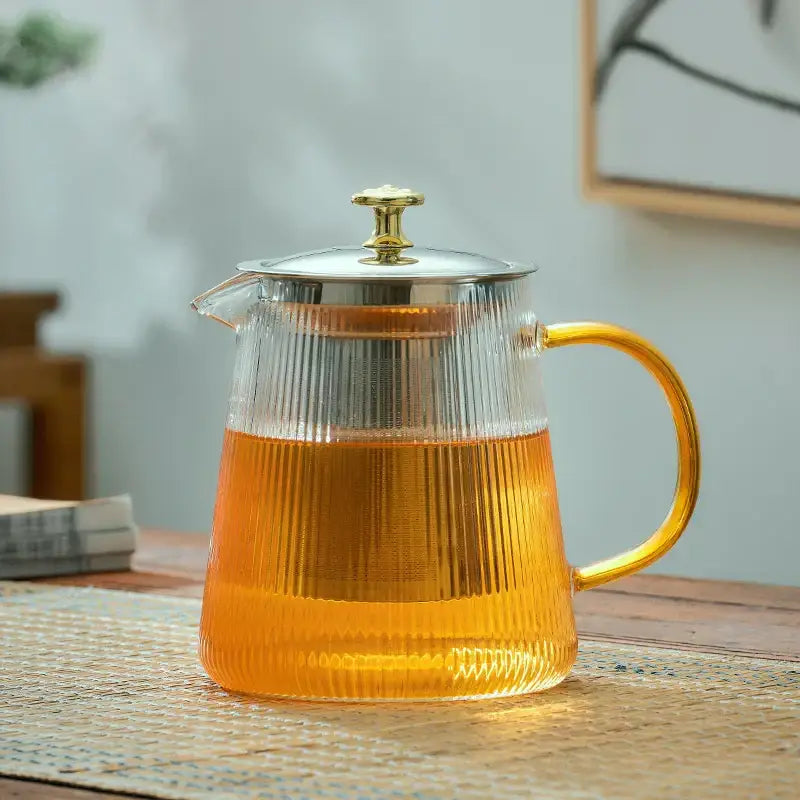 Glass Gold Knob Teapot