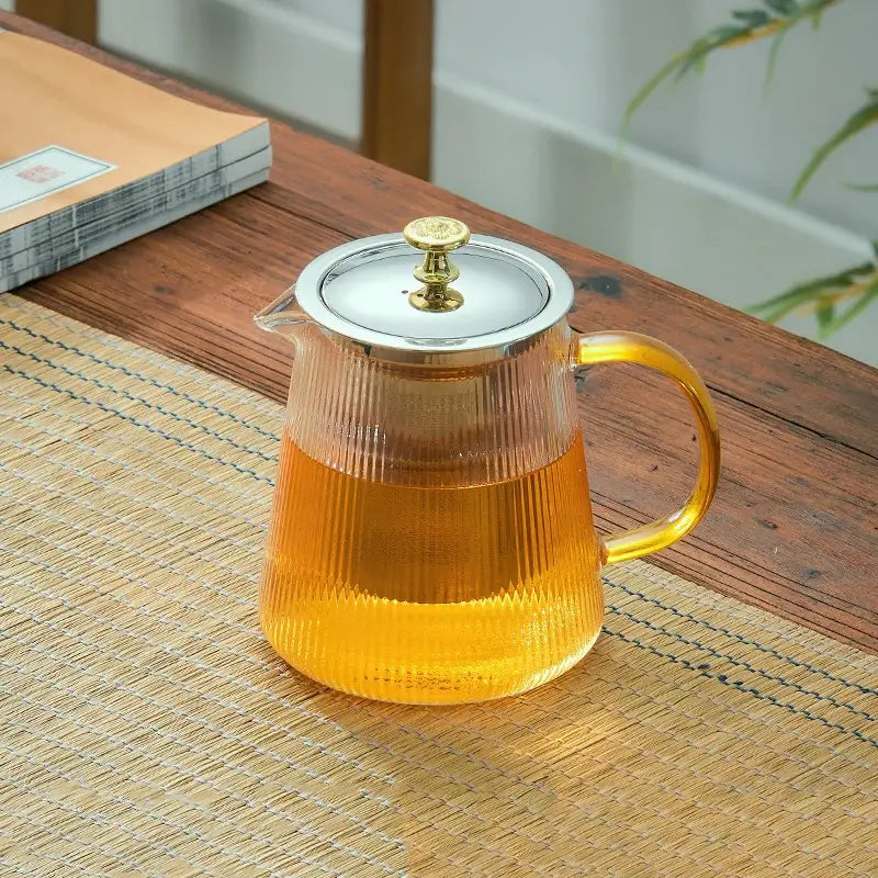 Glass Gold Knob Teapot