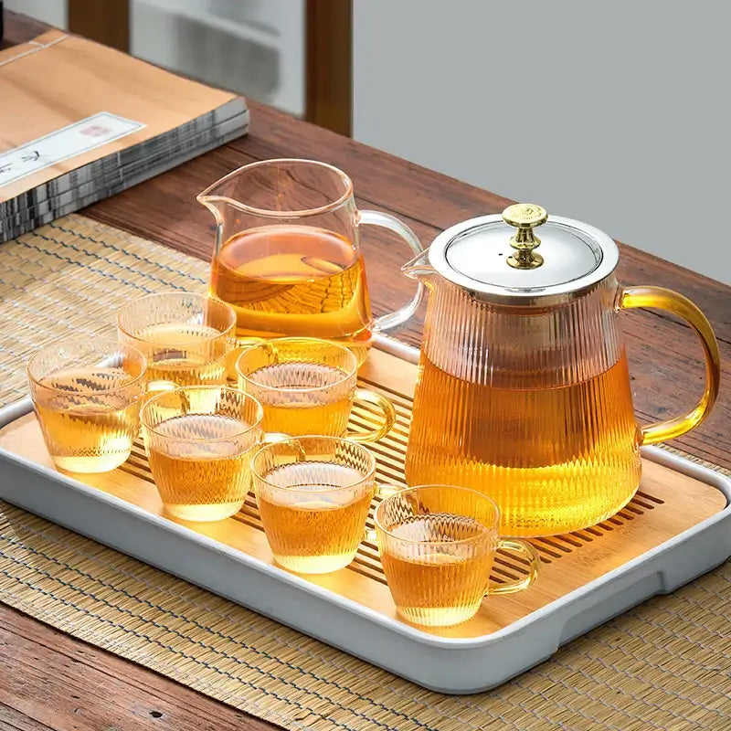 Glass Gold Knob Teapot