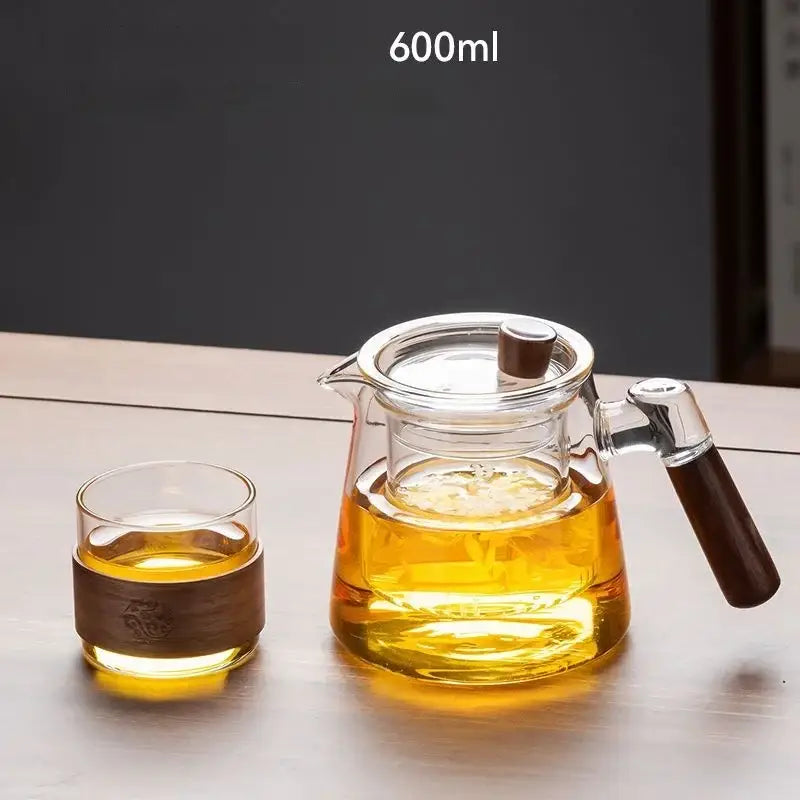 Glass Bamboo Teapot Set