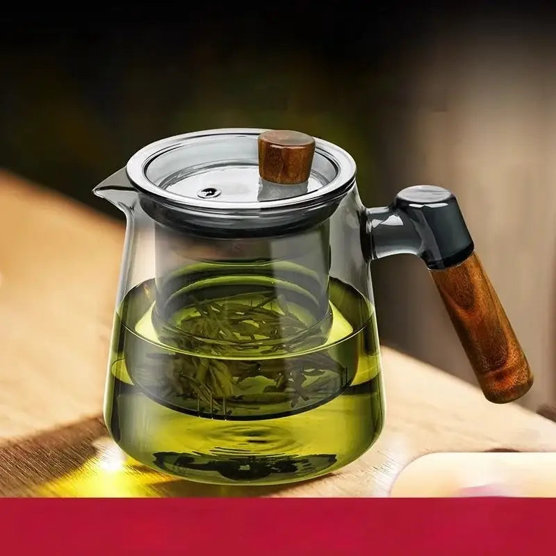 Glass Bamboo Teapot Set