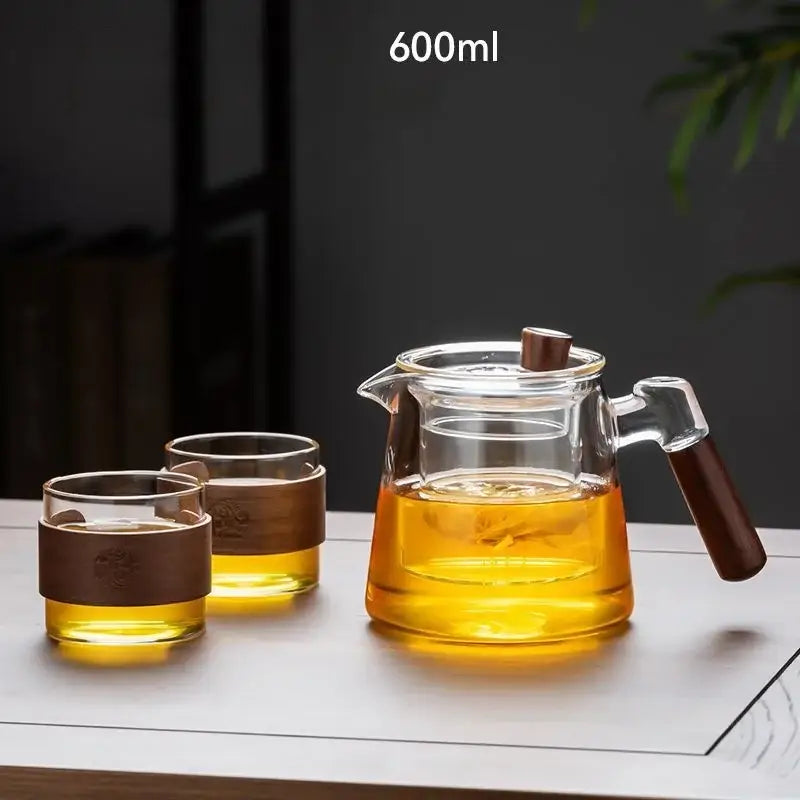 Glass Bamboo Teapot Set