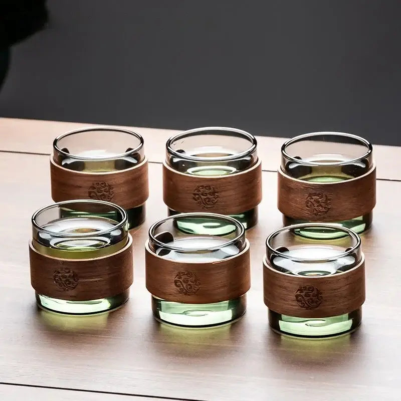 Glass Bamboo Teapot Set