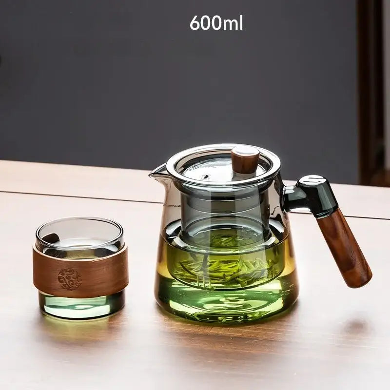 Glass Bamboo Teapot Set