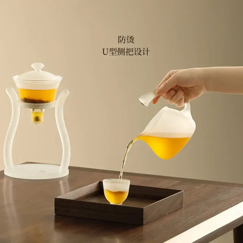 White Glass Teapot Set