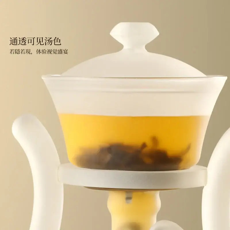 White Glass Teapot Set