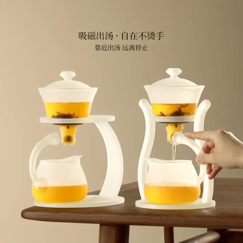White Glass Teapot Set