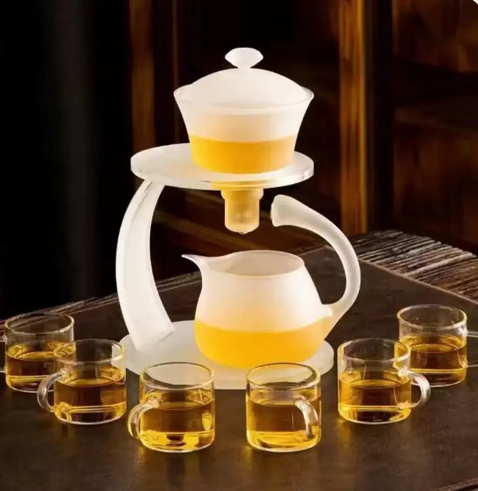 White Glass Teapot Set