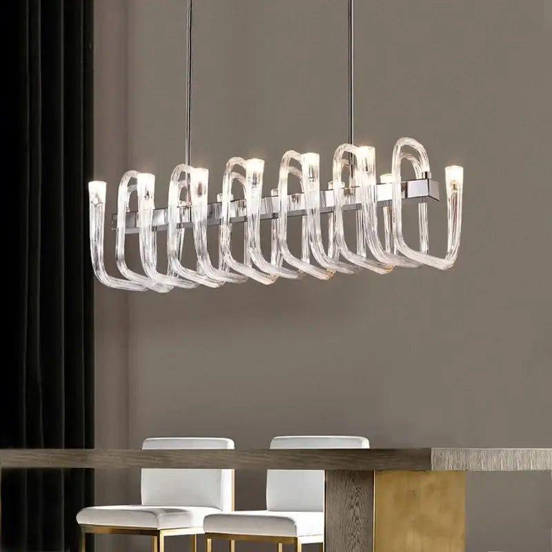 Glass Tube Dining Chandelier