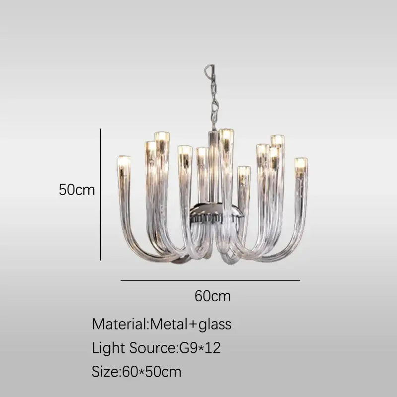 Glass Tube Dining Chandelier