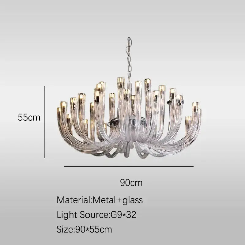 Glass Tube Dining Chandelier
